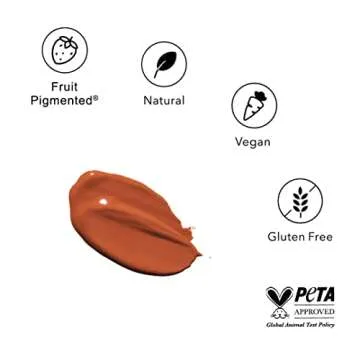 100% PURE Water Foundation Full Coverage Hydrating Makeup, Light Dewy Finish, Moisturizing Concealer for Normal to Dry Skin - Fruit Pigment Color Warm 7.0 w/Yellow Undertones for Dark Skin - 1 Fl Oz