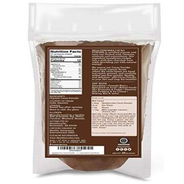 Healthworks Raw Organic Cacao Powder - 16 Ounces / 1 Pound - Chocolate Substitute - Rich Choclate Fl...