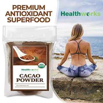 Healthworks Raw Organic Cacao Powder - 16 Ounces / 1 Pound - Chocolate Substitute - Rich Choclate Flavour - Sugar-Free Keto, Vegan & Non-GMO - Peruvian Bean/Nut Origin - Unsweetened