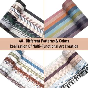 Charming 44 Rolls Washi Tape Set for Crafting and Scrapbooking