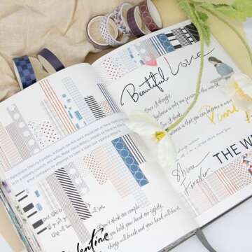 Charming 44 Rolls Washi Tape Set for Crafting and Scrapbooking