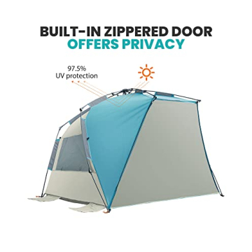 OutdoorMaster Family Beach Tent - Easy Setup & UV Protection