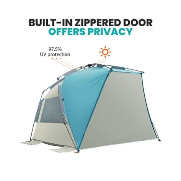 OutdoorMaster Family Beach Tent - Easy Setup & UV Protection