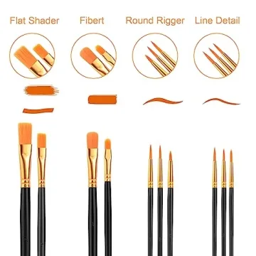 AROIC Acrylic Paint Brush Set 20 Nylon Hair Brushes