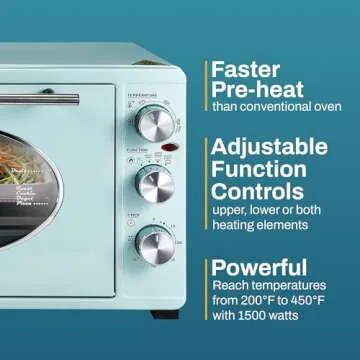 Vintage 50’s Retro Countertop Toaster Oven - 1500W Power