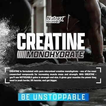 Nutrex Research Micronized Creatine Monohydrate Powder - 200 Servings (1KG) Pure, Unflavored Creatine Monohydrate Supplement for Muscle Gain, Strength and Performance, 5G Per Serv (2.2lbs)
