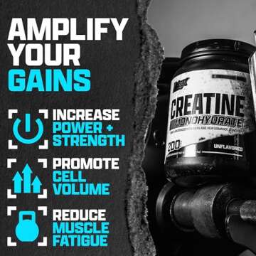 Nutrex Research Micronized Creatine Monohydrate Powder - 200 Servings (1KG) Pure, Unflavored Creatine Monohydrate Supplement for Muscle Gain, Strength and Performance, 5G Per Serv (2.2lbs)