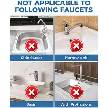 Kitchen Sink Splash Guard - 24 inch Silicone Faucet Handle Drip Catcher Tray, Dish Soap Sponge Holder Mat Behind Faucet, Kitchen Gadgets Sink Accessories Drying Mat Sink Caddy Organizer for Kitchen