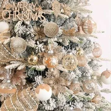 80mm/3.15" Christmas Ball Ornaments - 9pcs Large Shatterproof Foam Christmas Tree Decorations, Clear Plastic Glitter Hanging Balls for Xmas Holiday Party Home Decor (Champagne)