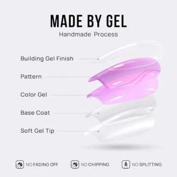 BTArtbox French Tip Press On Nails - Almond Press On Nails Medium with 3D Sculpting French Design, Supremely Fit & Glossy Glue On Nails in 15 Sizes, Pine Tree