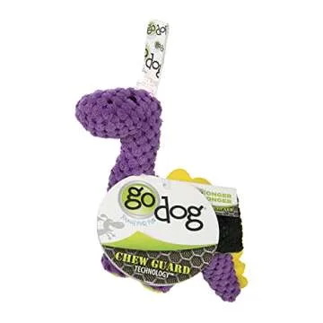 Durable goDog Checkers Mini Plush Dog Toy for Small Dogs