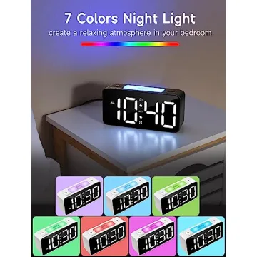 Super Loud Alarm Clock with RGB Night Light