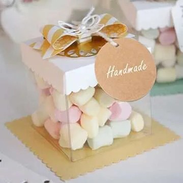 G2PLUS 100PCS Kraft Paper Gift Tag with String,2'' Round Paper Tags Blank Hang Tags Brown Circle Tags with Holes for Craft Projects, Xmas Gift, DIY Wedding Favor Bag