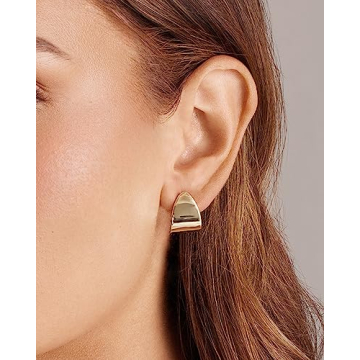 PAVOI 14K Gold Plated Chunky Hoop Earrings for Women