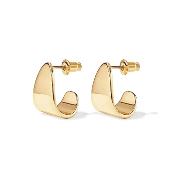 PAVOI 14K Gold Plated Chunky Hoop Earrings for Women