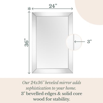 Elegant Hamilton Hills Beveled Wall Mirror for Any Room