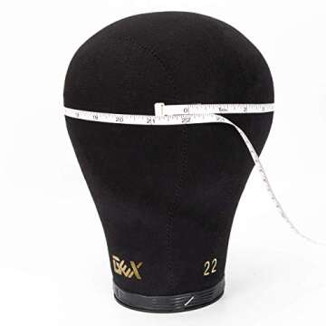 GEX 20"-24" Canvas Cork Wig Block Mannequin Head for Wig Making Drying Styling Display with Table C ...