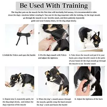Demigreat Dog Muzzle Soft Mesh Breathable Muzzle Stop Dog Biting Barking and Chewing, Adjustable Dog Muzzle,Can be Used in Conjunction with Training for Small Medium Large Dogs