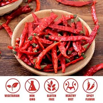 Yimi Dried Chiles Peppers, 5.3oz Red Hot Chili, Spicy Hot Heat, Great For Mexican,Thai and Chinese Recipes,like Pozole, Tamales, Hotpot, In Resealable Bags, Super Hot, Ideal Gift for Halloween