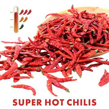 Yimi Dried Chiles Peppers, 5.3oz Red Hot Chili, Spicy Hot Heat, Great For Mexican,Thai and Chinese Recipes,like Pozole, Tamales, Hotpot, In Resealable Bags, Super Hot, Ideal Gift for Halloween