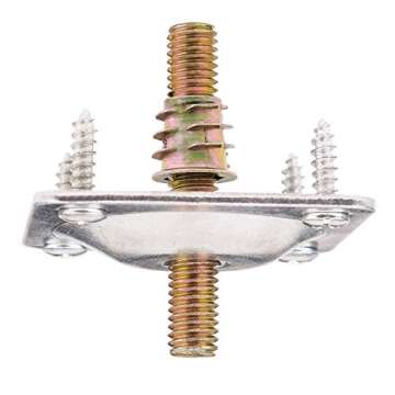 Anwenk Leg Mounting Plates, Furniture Leg Attachment Plates Industrial Strength T-Plate 5/16" (M8) Sofa Legs with Hanger Bolts,Screws,Strengthen Weak Furniture Repair Damaged Sofa Couch Seat,Set of 4