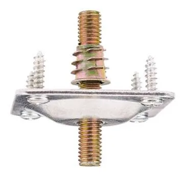 Anwenk Leg Mounting Plates, Furniture Leg Attachment Plates Industrial Strength T-Plate 5/16" (M8) Sofa Legs with Hanger Bolts,Screws,Strengthen Weak Furniture Repair Damaged Sofa Couch Seat,Set of 4