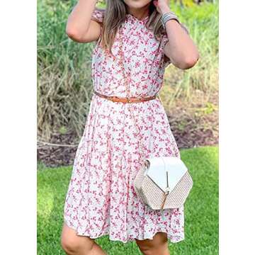 KIRUNDO Women’s Floral Print Sleeveless Mini Dress