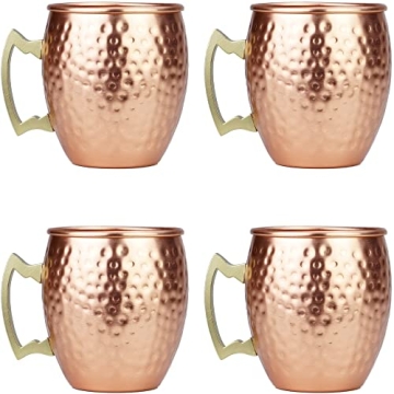 ARORA Moscow Mule Mugs Set of 4 - Handmade Copper Color Drinkware