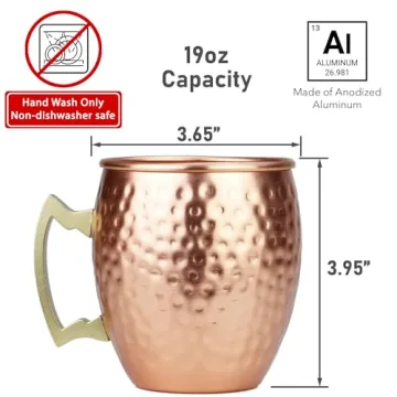 Handcrafted ARORA Moscow Mule Mugs Set of 4