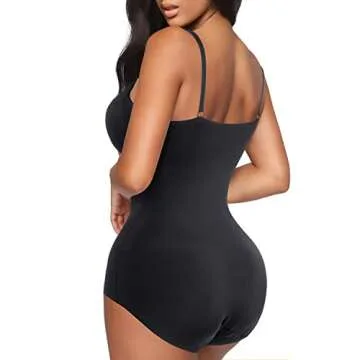 URSEXYLY Women Waist Trainer Shapewear Tummy Control Fajas Colombianas Body Shaper Sexy V-Neck Slim Bodysuit Tops