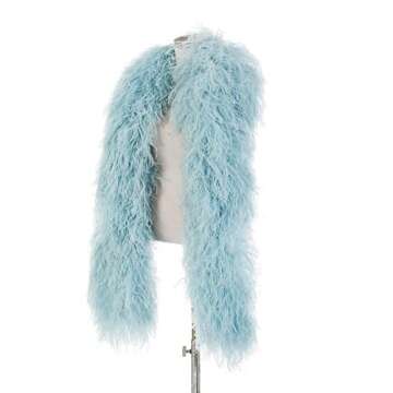 10 Ply 2 Meters Ostrich Feather Boa, Real Fluffy Natural Crafts,Stage Shawl Wedding Party Dance Performance Crafting Clothing Decoration Accessory (Color : Black, Size : 10 Ply)