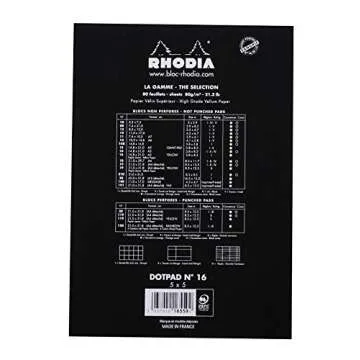 Rhodia Head Stapled Pad, No16 A5, Dot - Black