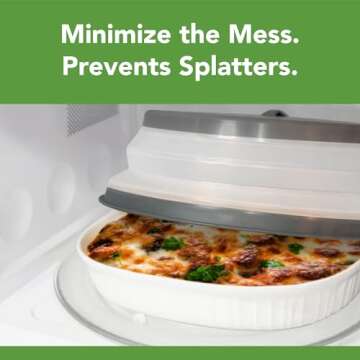 Tovolo Microwave Splatter Cover for Food, Large (Charcoal) - Collapsible & Vented Silicone Splatter ...