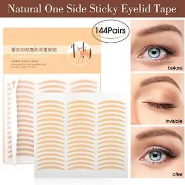 120Pairs Eyelid Lift Strips, Invisible Lace One Side Sticky Double Eyelid Tapes, Instant Eyelid Lift Without Surgery, Perfect for Hooded Droopy Eyelids