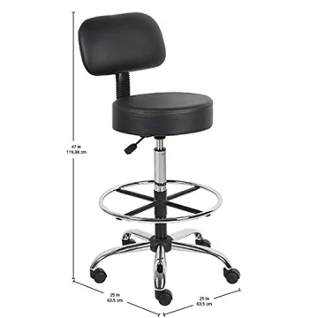 Comfortable and Stylish Office Medical Stool Black