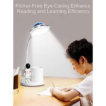 Astronaut Desk Lamp - Galaxy Projector & Organizer for Kids