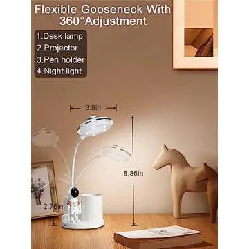 Astronaut Desk Lamp - Galaxy Projector & Organizer for Kids