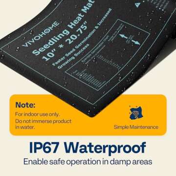 VIVOHOME 10 Inch x 20.75 Inch Waterproof Seedling Heat Mat and 40-108°F Digital Thermostat Controller Combo Set