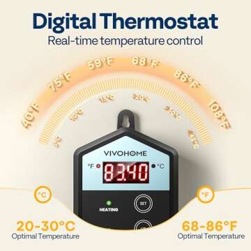 VIVOHOME 10 Inch x 20.75 Inch Waterproof Seedling Heat Mat and 40-108°F Digital Thermostat Controller Combo Set