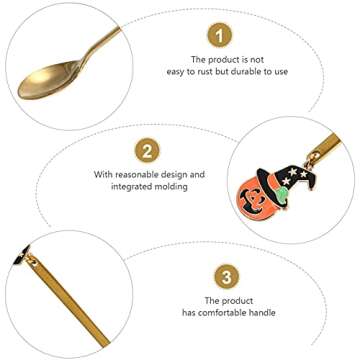 4Pcs Halloween Coffee Spoons - Spooky Charm Pendant for Parties