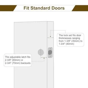 HOSOM Keyless Matte Black Passage Door Knobs - 2 Pack