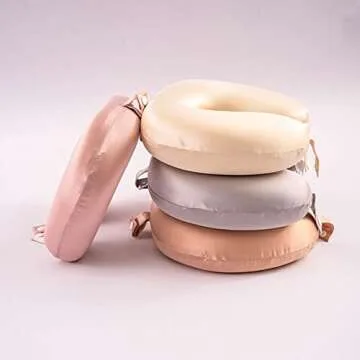 Luxury ROSEWARD 100% Mulberry Silk Travel Neck Pillow Cover - Anti-Wrinkle & Hypoallergenic