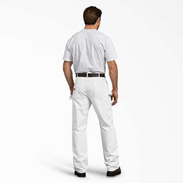 Dickies mens Relaxed-fit Painter's work utility pants, White, 36W x 32L US
