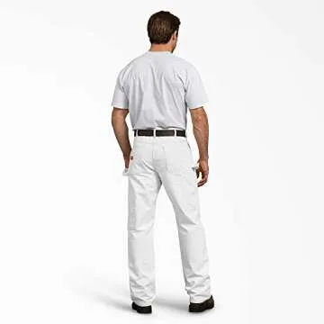 Dickies mens Relaxed-fit Painter's work utility pants, White, 36W x 32L US
