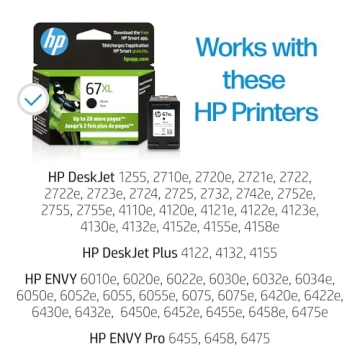HP 67XL Black Ink Cartridge for DeskJet & ENVY Printers