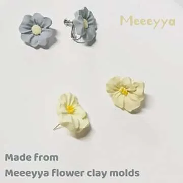 Flower Polymer Clay Molds, 2Pcs Polymer Clay Molds for Jewelry Making, Daisy Sunflower Rose Miniature Silicone Molds (11Flowers)
