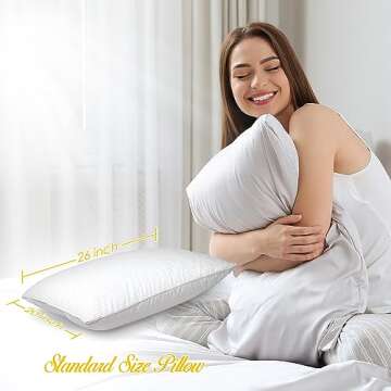 DreamNorth Premium Gel Pillow Loft (Pack of 2) Luxury Plush Soft Bed Pillows for Home + Hotel Collection [Good for Side and Back Sleeper] Cotton Cover Dust Resistant & Hypoallergenic - Standard Size White