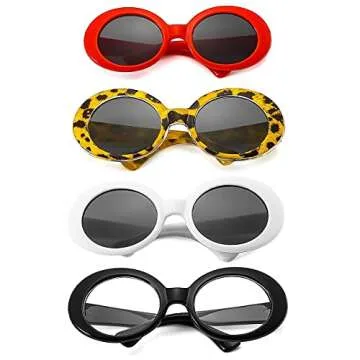 CheeseandU 4Pairs Funny Cute Dog Cat Fashion Sunglasses Alien Camo Retro Eye-wear Protection Puppy Cat Summer Beach Glasses Pet Photos Props for Small Dog Cat