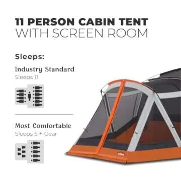 CORE 11 Person Cabin Tent | Spacious Family Camping Tent