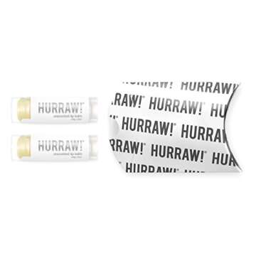 Hurraw! Unscented Lip Balm, 2 Pack: Organic, Certified Vegan, Cruelty and Gluten Free. Non-GMO, 100%...